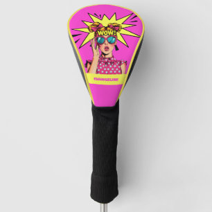 Couvre-club De Golf Fille Pop Art Rose Jaune
