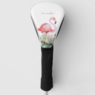 Couvre-club De Golf Flamant rose rose personnalisé Tropical