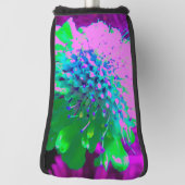 Couvre-club De Golf Fleur Abstraite de Magenta et de Lime (Tourné à 90°)