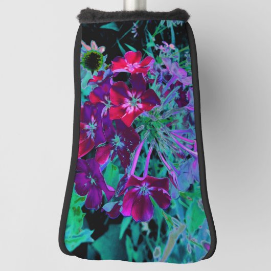 Couvre-club De Golf Fleur de jardin rouge, violet et rose (Tourné à 90°)