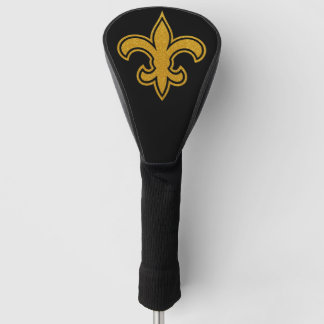 Couvre-club De Golf Fleur De Lis Française Or et Noir Conducteur