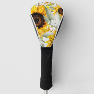 Couvre-club De Golf Fleur de tournesol Jaune Floral Rustique Automne F