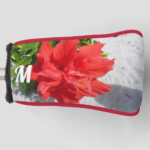Couvre-club De Golf Fleur double hibiscus rouge