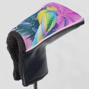 Couvre-club De Golf Fleur/Haawaïen/Tropical/perroquet 