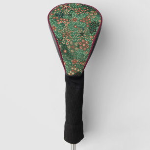 Couvre-club De Golf Fleur japonaise verte Flore traditionnelle arrière