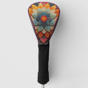 Couvre-club De Golf Fleur texturée Mandala Art