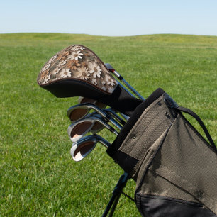 Couvre-club De Golf Fleurs 3d groupées dans un style minimaliste