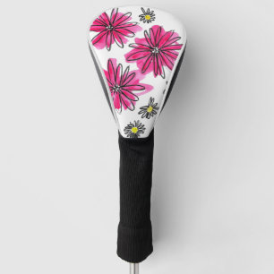 Couvre-club De Golf Fleurs blanches et roses