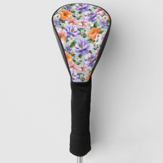 Couvre-club De Golf Fleurs colorées assourdies Fleur boho