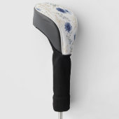 Couvre-club De Golf Fleurs Crème Bleue (Incliné)