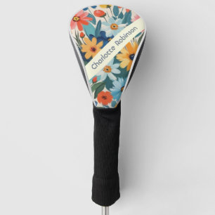 Couvre-club De Golf Fleurs de jardin printanières colorées modernes pe