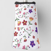 Couvre-club De Golf fleurs de motif- (Tourné à 90°)