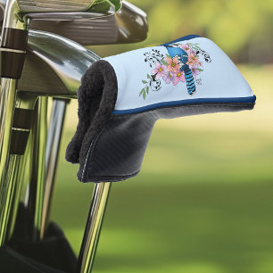Couvre-club De Golf Fleurs de printemps bleu Jay