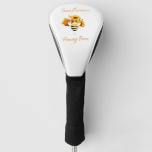 Couvre-club De Golf Fleurs de soleil et abeilles