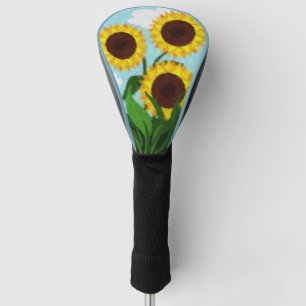 Couvre-club De Golf Fleurs de soleil peintes