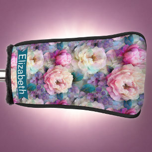 Couvre-club De Golf Fleurs jolies de nacre personnalisées