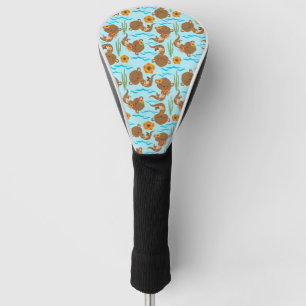Couvre-club De Golf Fleurs orange de la famille Otter Animaux aquatiqu