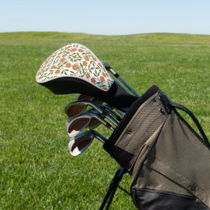Couvre-club De Golf Fleurs orange, Motif Floral, Verdure, Boho