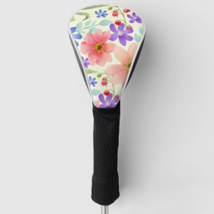 Couvre-club De Golf Fleurs peintes colorées