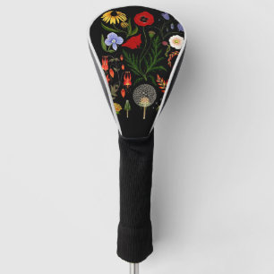 Couvre-club De Golf Fleurs Pressées, Fleurs sauvages Boho, Botanica Vi