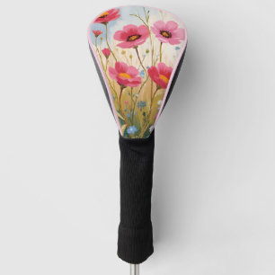Couvre-club De Golf Fleurs Rougissantes   Fleur Rose Prairie Florale