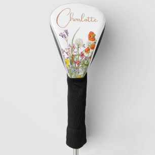 Couvre-club De Golf Fleurs sauvages colorées Pays Nom botanique