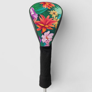 Couvre-club De Golf Fleurs tropicales colorées Motif