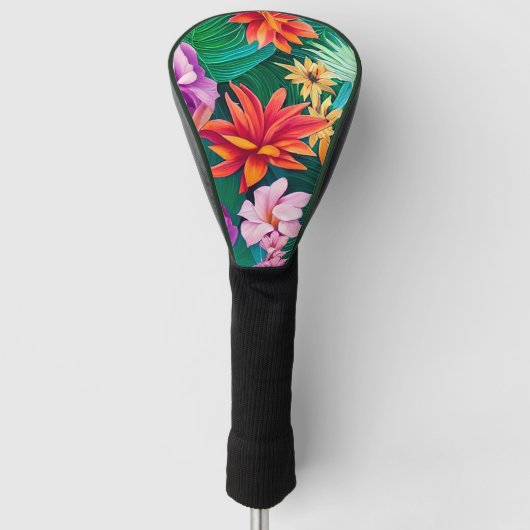 Couvre-club De Golf Fleurs tropicales colorées Motif (Devant)
