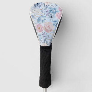 Couvre-club De Golf Floral Bleu Et Rose Marine