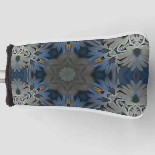 Couvre-club De Golf Floral de marguerite bleu antique (Devant)