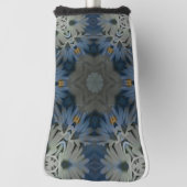 Couvre-club De Golf Floral de marguerite bleu antique (Tourné à 90°)