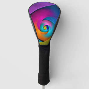 Couvre-club De Golf Floral moderne Art Abstrait rose Bleu Motif #17