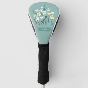 Couvre-club De Golf Floral moderne marguerite bleu girly élégant él