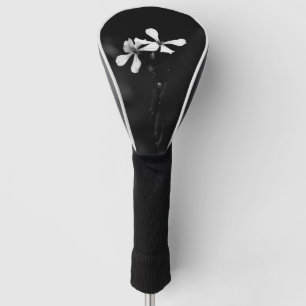 Couvre-club De Golf floral noir et blanc minimal