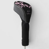 Couvre-club De Golf Floral Pink Black Cherry Blossom Monogram (Incliné)