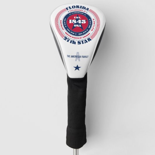 Couvre-club De Golf Floride State Circle Custom Golf Head Cover (Devant)