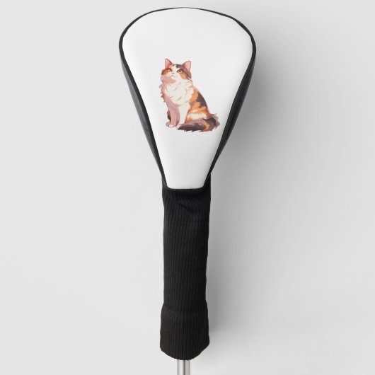 Couvre-club De Golf Fluffy Calico Cat (Devant)