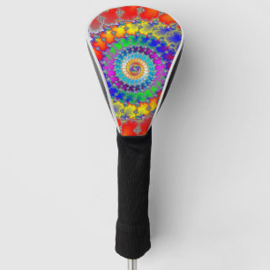 Couvre-club De Golf Fractale psychédélique