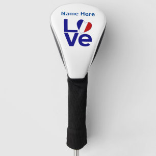 Couvre-club De Golf French Blue LOVE Cœur Drapeau Personnalisé 