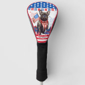 Couvre-club De Golf French Bulldog Happy 4 juillet Amérique patriotiqu (Devant)
