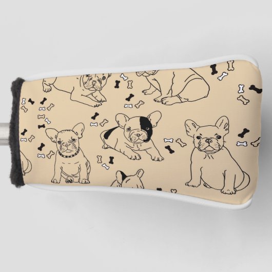 Couvre-club De Golf Frenchie et Bones (Devant)