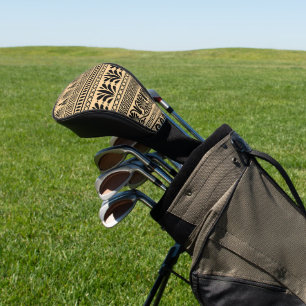 Couvre-club De Golf Fret grec, Motif méditerranéen, Brown