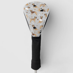 Couvre-club De Golf Frontière des os et des pattes du Terrier