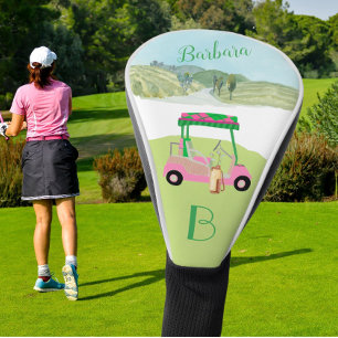 Couvre-club De Golf Fun Fem Cart Club de cours Monogramme