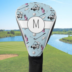 Couvre-club De Golf Fun Rose Lady Golfeur Moderne Personnalisé Monogra
