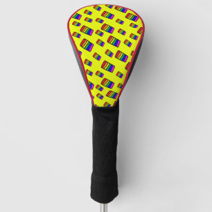Couvre-club De Golf Funky Neon Rainbow Block Motif