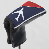 Couvre-club De Golf Funky White Plane Avion Pilote (Devant 3/4)