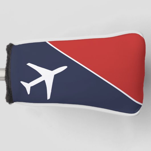 Couvre-club De Golf Funky White Plane Avion Pilote (Devant)