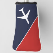 Couvre-club De Golf Funky White Plane Avion Pilote (Tourné à 90°)