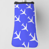 Couvre-club De Golf Funky White Plane Avion Pilote (Tourné à 90°)